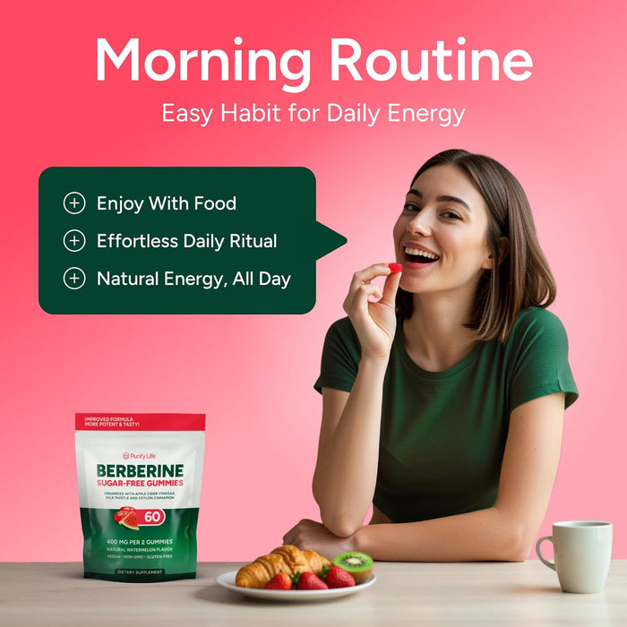 Keto Berberine Gummies (Sugar-Free) with Ceylon Cinnamon, Milk Thistle, ACV
