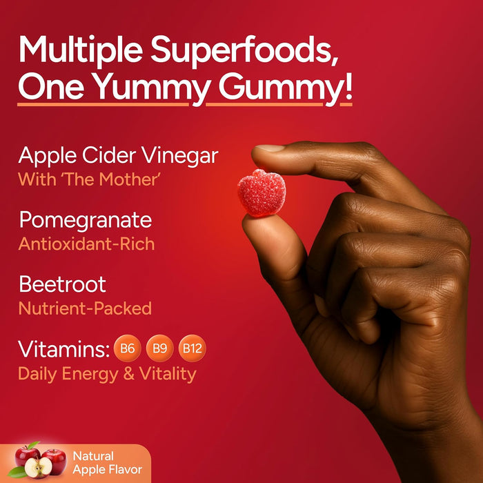 Apple Cider Vinegar Gummies for Bloating, Weight Loss, and Digestion (90 Chews)