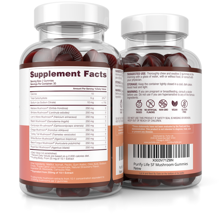 Sugar-Free Mushroom Gummies - 10 Mushroom Complex