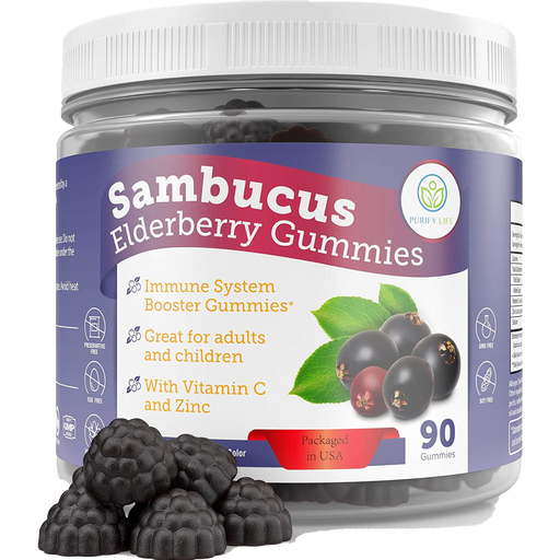 Elderberry Gummies With Zinc & Vitamin C - For Kids and Adults - 90 Gummy Supply