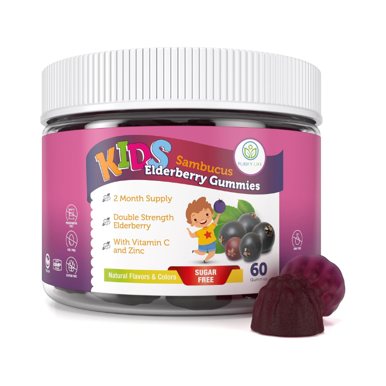 Kids Elderberry Gummies With Zinc and Vitamin C - Premium Immune Support Chewable Gummy for Kids Age 2-13