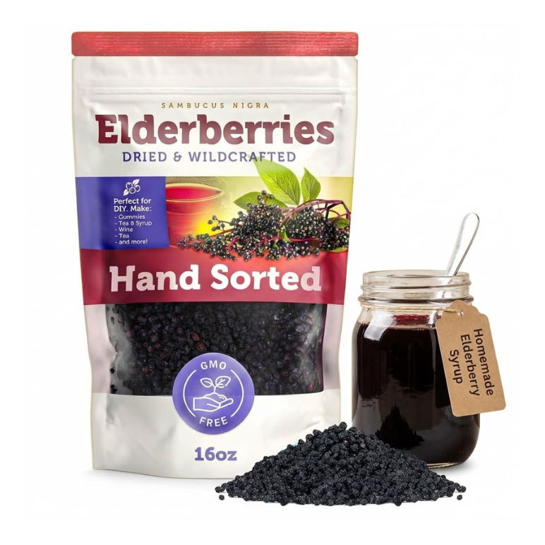 Wildcrafted Dried Elderberries - Bulk Supply - 1lb - Natural High Quality Ingredients