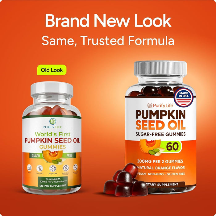 Sugar-Free Pumpkin Seed Oil Gummies to Support Healthy Hair & Skin, Vegan