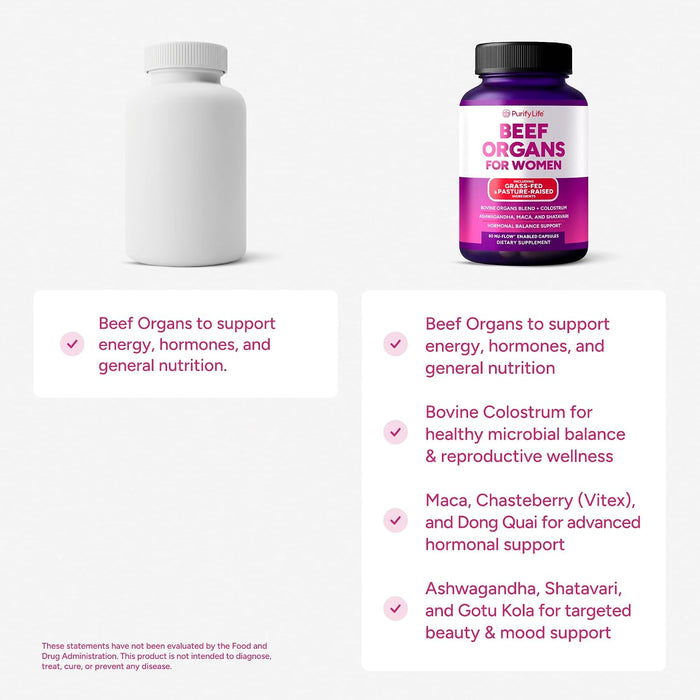 Grass-Fed Primal Beef Organ Supplement for Women, Hormone Balance for Women