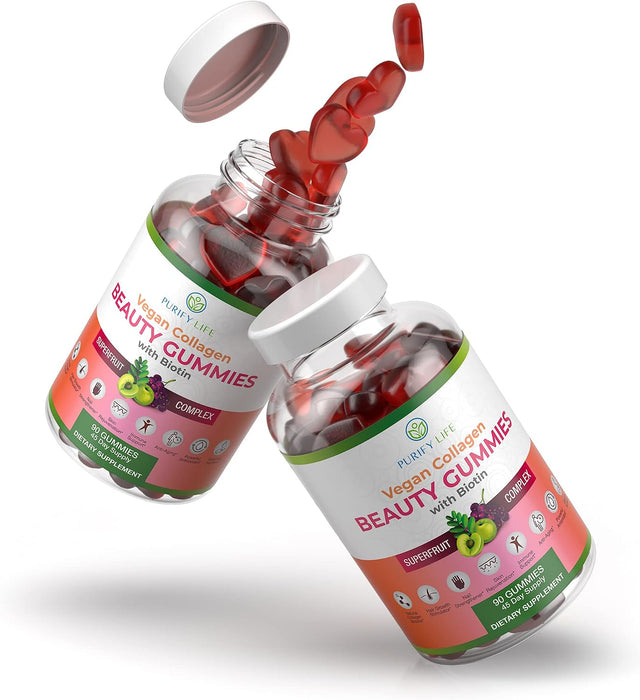 Vegan Collagen Booster Gummies with Biotin, Support Hair, Skin, Nail Health