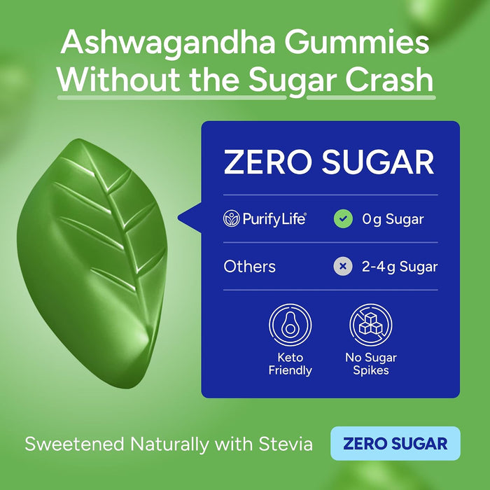 Sugar-Free Ashwagandha Gummies for Stress, Sleep & Mood Support, 90ct
