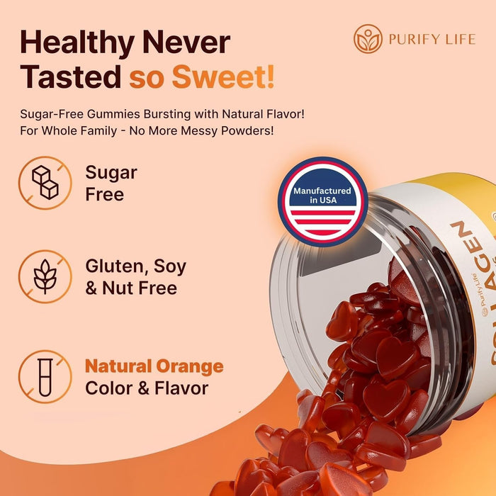 Sugar-Free Marine Collagen Gummies, Support Healthy Hair, Skin & Nails 90ct
