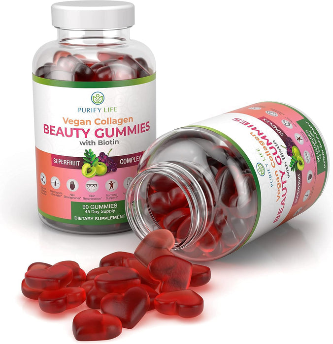 Vegan Collagen Booster Gummies with Biotin, Support Hair, Skin, Nail Health