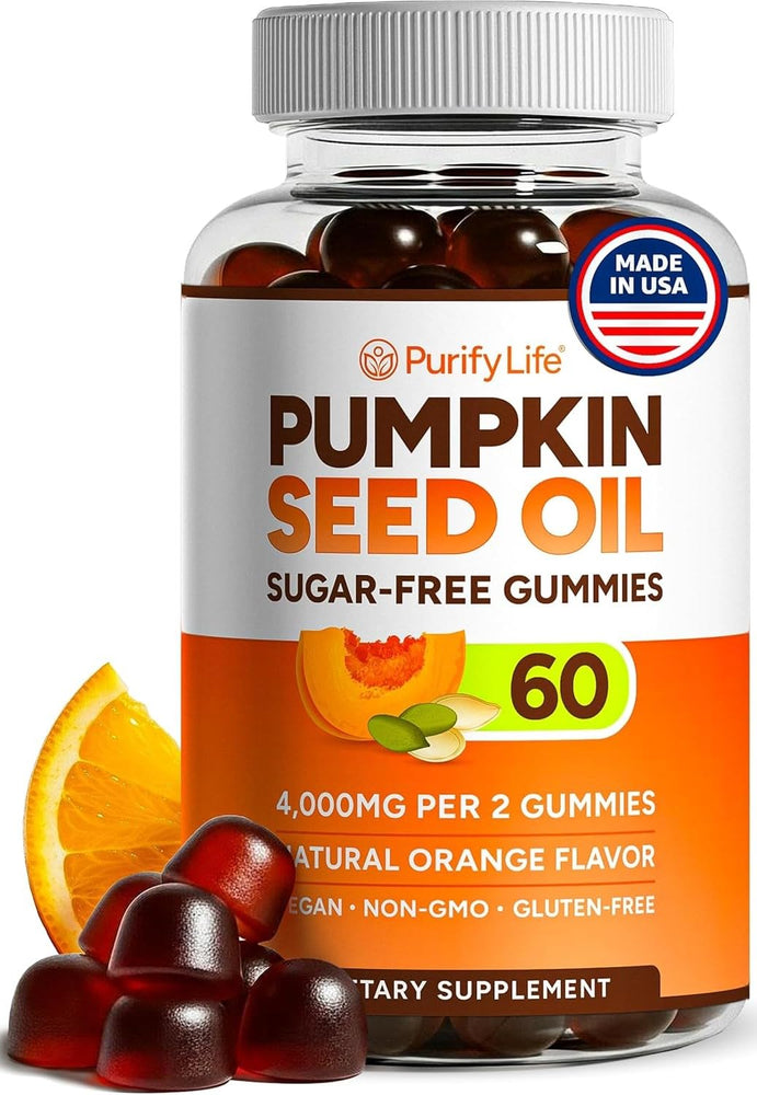 Sugar-Free Pumpkin Seed Oil Gummies Supplement - Hair Skin and Nails, Immune Support, Detox