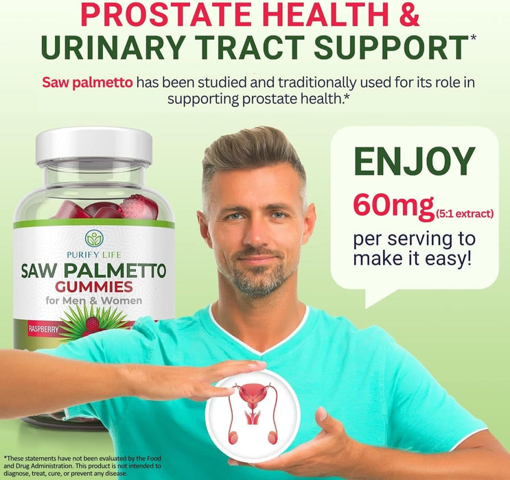 Saw Palmetto Gummies for Men & Women to Support Healthy Hair Growth, 60ct