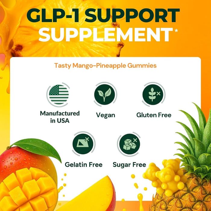 Sugar-Free GLP-1 Support Gummies, Berberine, Cinnamon, Turmeric Supplement