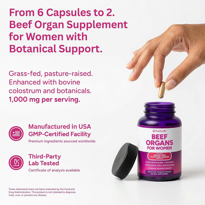Grass-Fed Primal Beef Organ Supplement for Women, Hormone Balance for Women