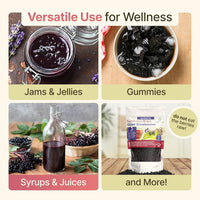 Wildcrafted Dried Elderberries - Bulk Supply - 1lb - Natural High Quality Ingredients