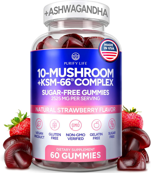 Sugar-Free Mushroom Gummies - 10 Mushroom Complex
