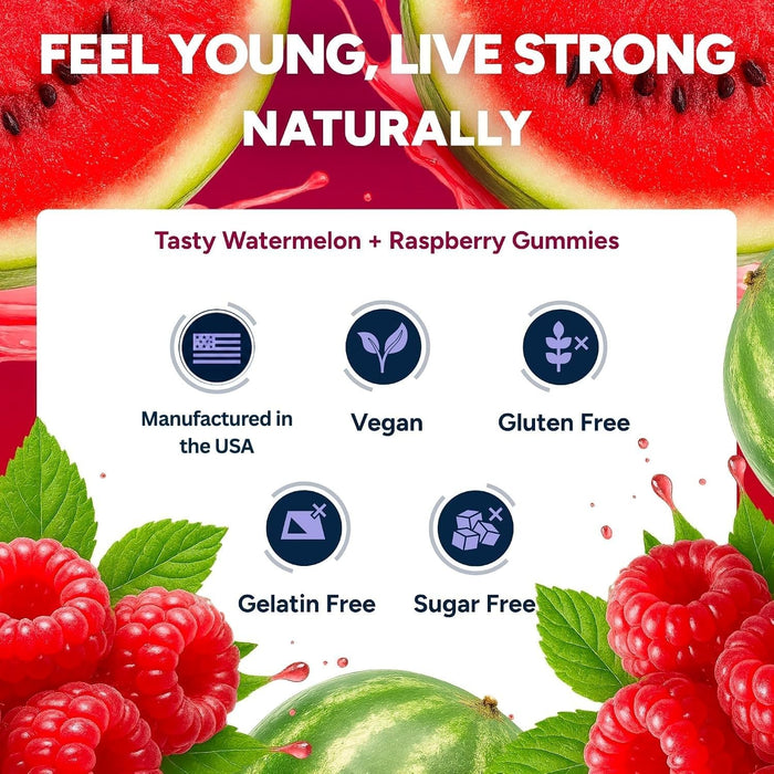 Sugar-Free Resveratrol Gummies, Antioxidant Support Supplement, 60 ct