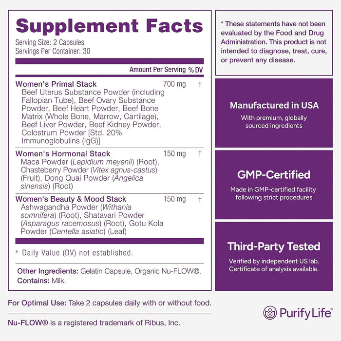 Grass-Fed Primal Beef Organ Supplement for Women, Hormone Balance for Women
