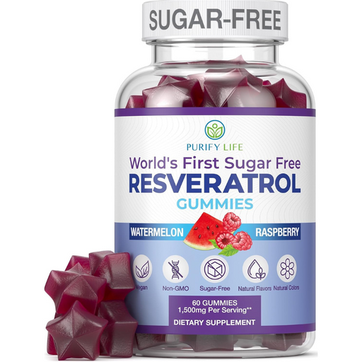 Sugar Free Resveratrol Gummies 1,500mg/Serving - Anti-Aging Chews