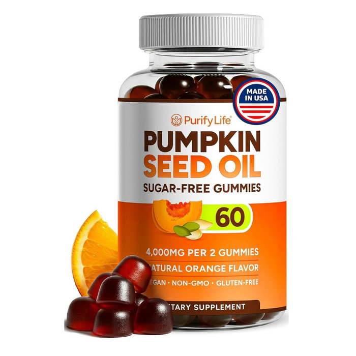 Sugar-Free Pumpkin Seed Oil Gummies Supplement - Hair Skin and Nails, Immune Support, Detox