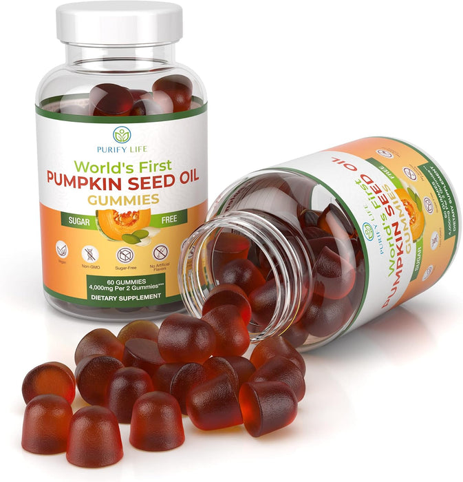 Sugar-Free Pumpkin Seed Oil Gummies Supplement - Hair Skin and Nails, Immune Support, Detox