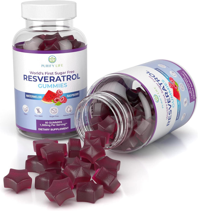 Sugar Free Resveratrol Gummies 1,500mg/Serving - Anti-Aging Chews