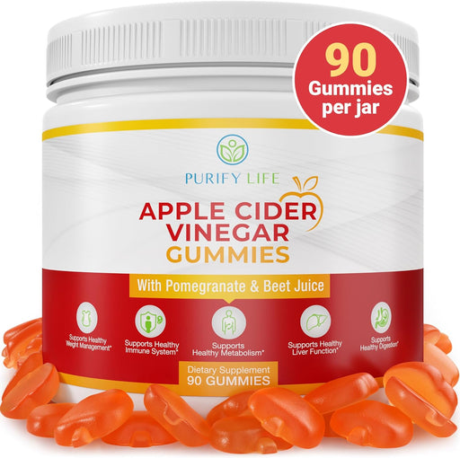 Apple Cider Vinegar Gummies for Bloating, Weight Loss, and Digestion (90 Chews)