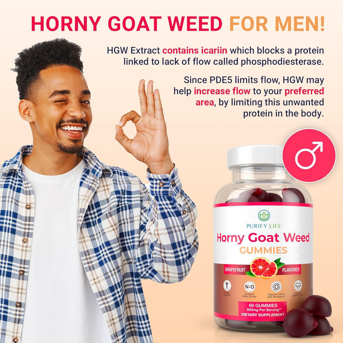 Horny Goat Weed For Men and Women - Vegan Nitric Oxide Booster for Blood Flow & Stamina