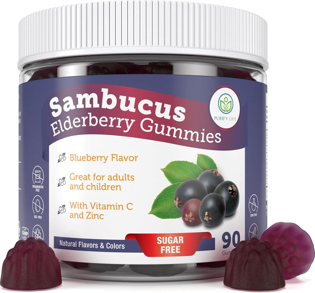 Elderberry Gummies With Zinc & Vitamin C - For Kids and Adults - 90 Gummy Supply