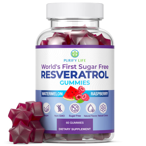 Sugar Free Resveratrol Gummies 1,500mg/Serving - Anti-Aging Chews