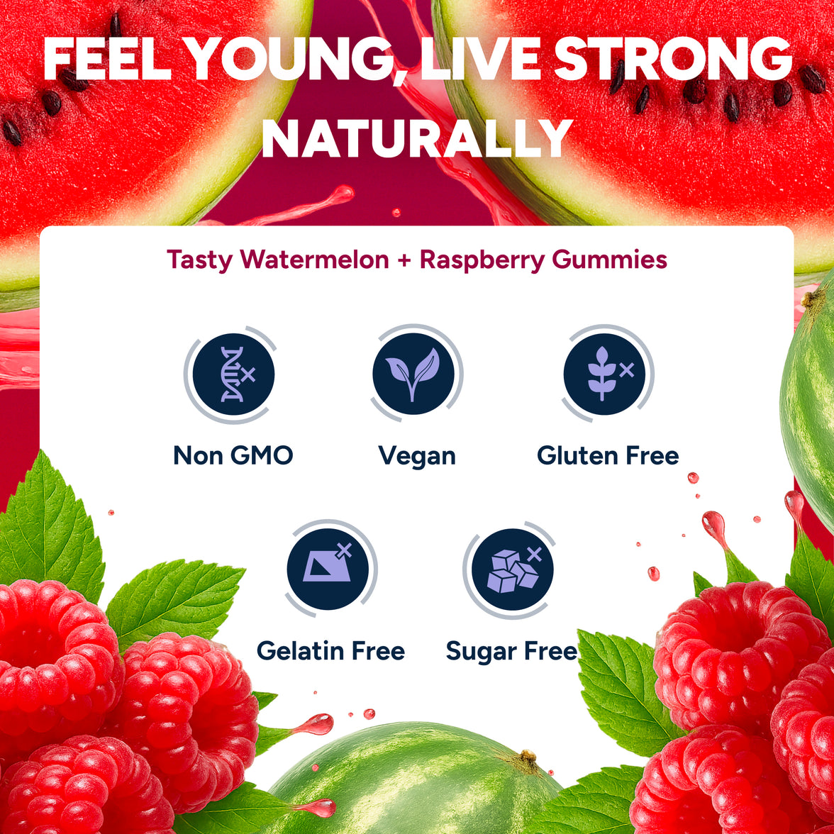 Sugar Free Resveratrol Gummies 1,500mg/Serving - Anti-Aging Chews