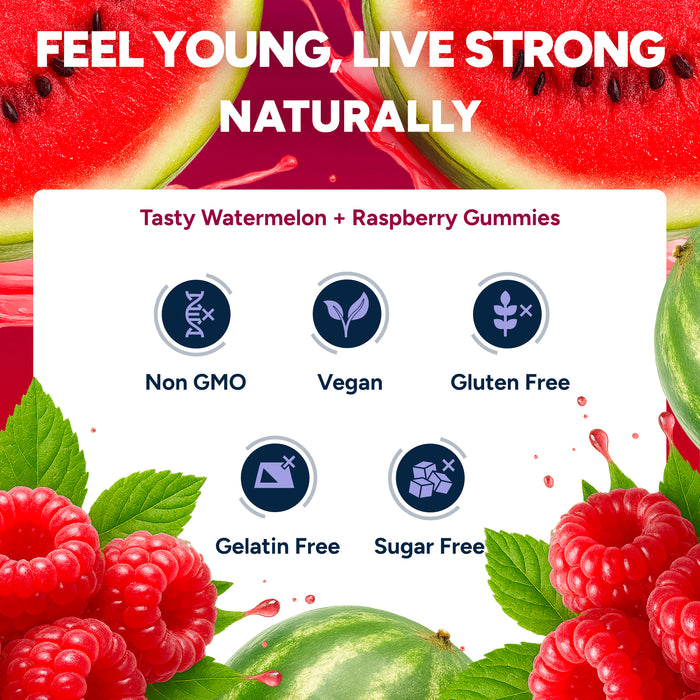 Sugar Free Resveratrol Gummies 1,500mg/Serving - Anti-Aging Chews