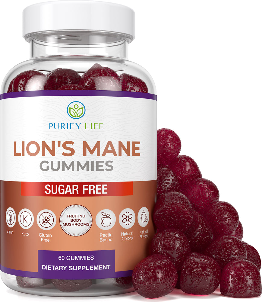 Sugar-Free Lions Mane Gummies for Adults (600mg) Clarity, Focus, Memory & Mood