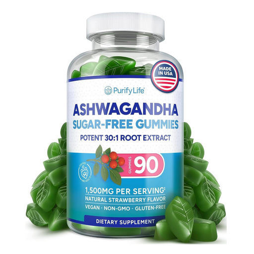 Sugar-Free Ashwagandha Gummies for Stress, Sleep & Mood Support, 90ct