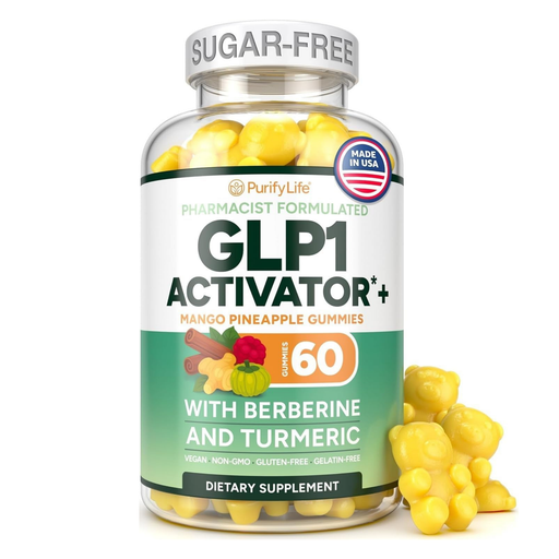 Sugar-Free GLP-1 Support Gummies, Berberine, Cinnamon, Turmeric Supplement