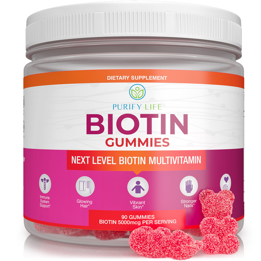 Biotin Gummies for Hair Skin and Nails - Multivitamin For Women - 90 Gummies/45 Day Supply