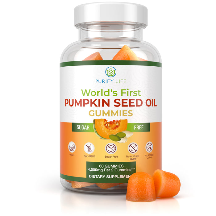 Sugar-Free Pumpkin Seed Oil Gummies Supplement - Hair Skin and Nails, Immune Support, Detox